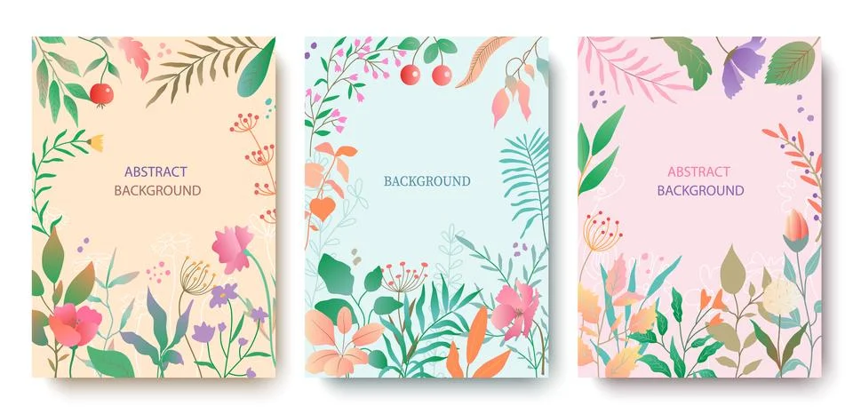 Vector set of abstract backgrounds with space for copying text - banners Stock Illustration