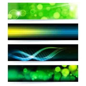 Vector set of abstract banners. blue design. eps10 vector background. Stock Illustration