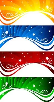 Vector set of abstract banners Stock Illustration