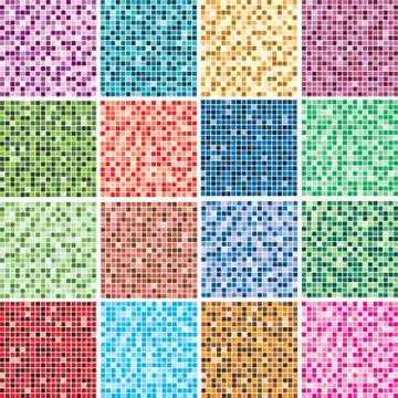 Vector set of abstract colorful tile backgrounds Stock Illustration