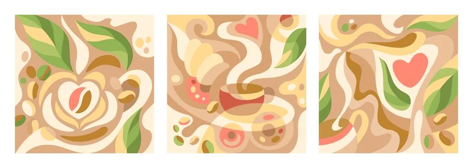 Vector set of abstract creative backgrounds Stock Illustration