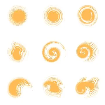 Vector set of abstract creative elements. Minimalist yellow spots. Stockillustratie