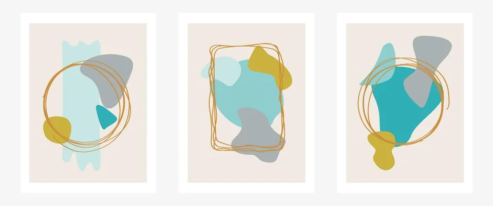 Vector set. Abstract design on a light background. Geometric style with gold Illustrazione stock