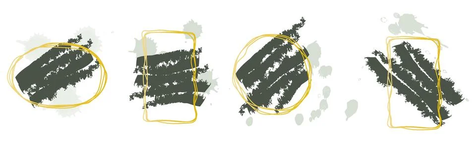 Vector set. Abstract design on a light background. Geometric style with gold Illustrazione stock