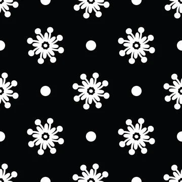 Vector set of abstract flowers. Seamless ornamental Floral pattern in the man Stock Illustration