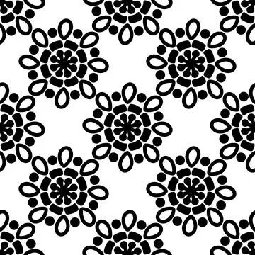 Vector set of abstract flowers. Seamless ornamental Floral pattern in the man Stock Illustration