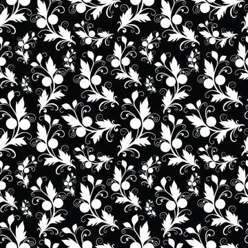 Vector set of abstract flowers. Seamless ornamental Floral pattern in the man Stock Illustration