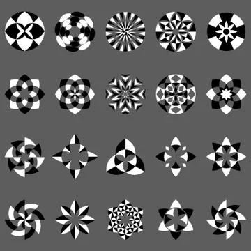 Vector set of abstract geometric elements and symbols for the logo Stock Illustration