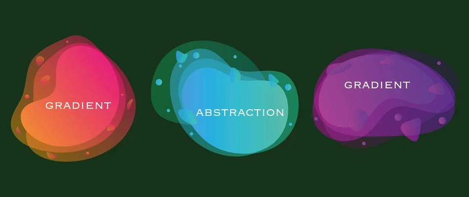 Vector set of abstract graphic elements. Dynamic color forms. Gradient banners Stock Illustration