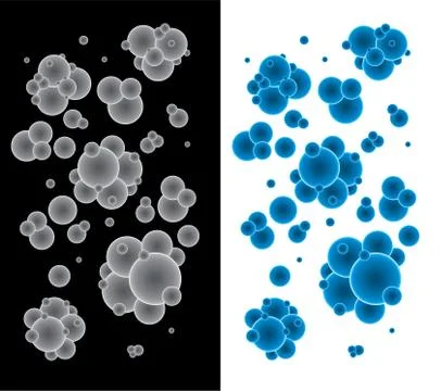 Vector set of abstract health or chemistry backgrounds with molecules or micr Stock Illustration
