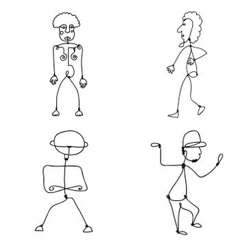 Vector set of Abstract Human Symbols 스톡 일러스트