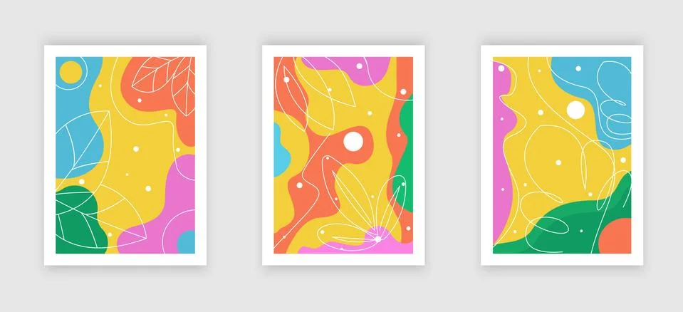 Vector set of abstract memphis style retro background with multicolored simple Illustrazione stock