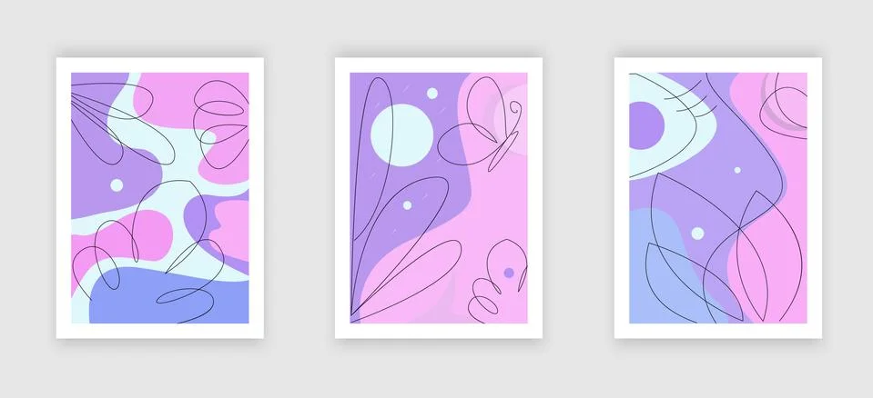 Vector set of abstract memphis style retro background with multicolored simple Stock Illustration