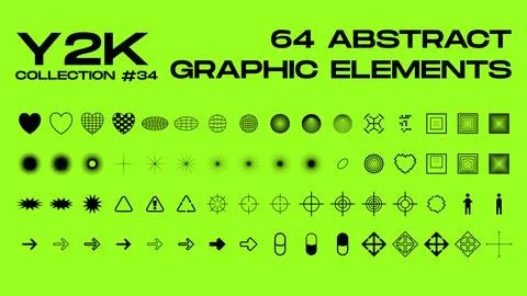Vector set of abstract minimalistic geometric elements. Contemporary lines Stock Illustration