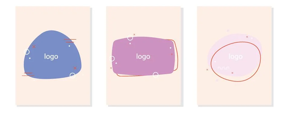 Vector set of abstract modern geometric elements. Colored shapes and lines Stockillustratie