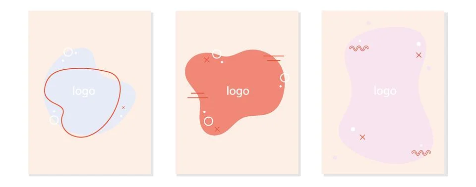 Vector set of abstract modern geometric elements. Colored shapes and lines Stockillustratie