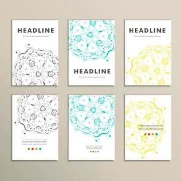 Vector set with abstract pattern Stock Illustration