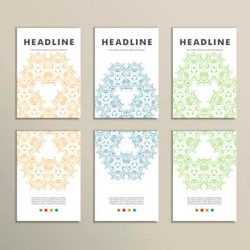 Vector set with abstract pattern Illustrazione stock