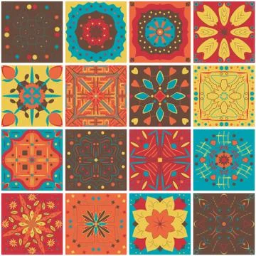 Vector set of abstract patterns. Stock Illustration