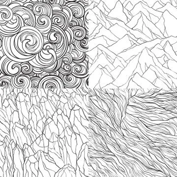 Vector set of abstract seamless patterns Stock Illustration