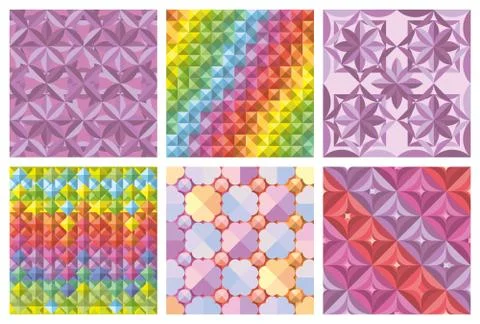 Vector set of abstract seamless patterns and backgrounds Stock Illustration