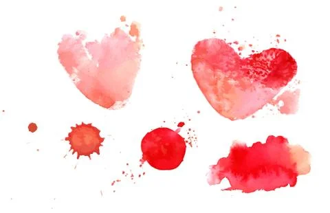 Vector set of abstract watercolor pink textures 库存插图
