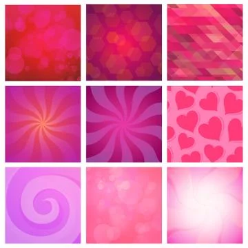 Vector Set of Abstracy Background red and pink color for celebration and holi 스톡 일러스트