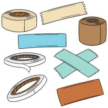 Vector set of adhesive tape Stock Illustration
