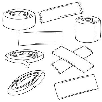 Vector set of adhesive tape Stock Illustration