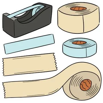 Vector set of adhesive tape Stock Illustration