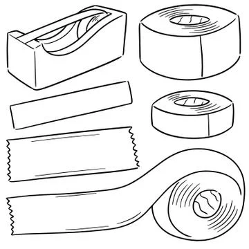 Vector set of adhesive tape Stock Illustration