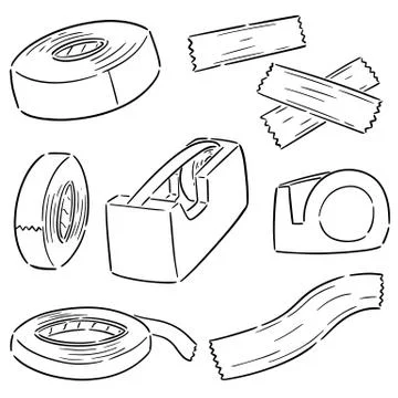 Vector set of adhesive tape Stock Illustration