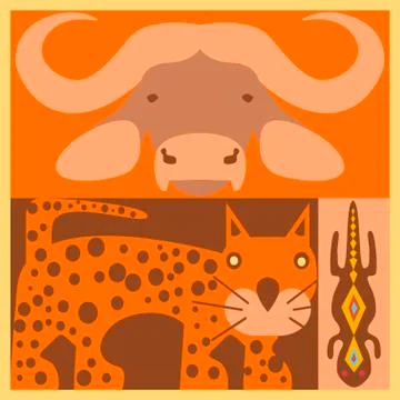 Vector set of African animals Stockillustratie