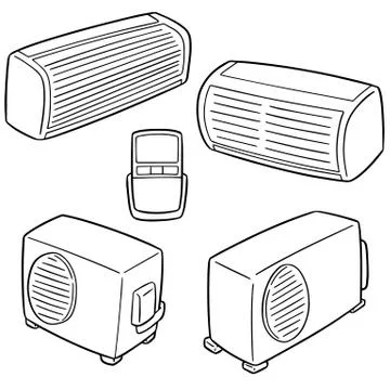 Vector set of air conditioner Stock Illustration