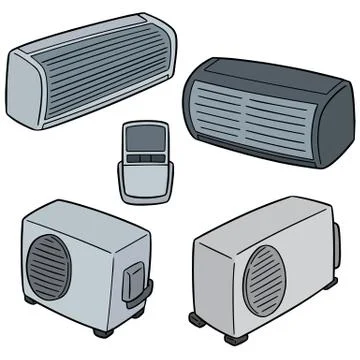 Vector set of air conditioner Stock Illustration