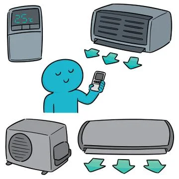 Vector set of air conditioner Stock Illustration