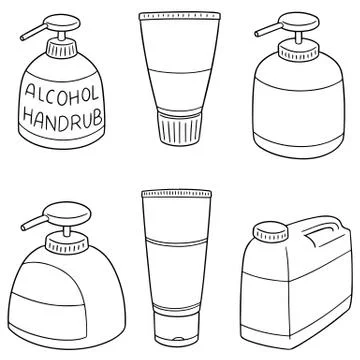 Vector set of alcohol hand rub Stock Illustration