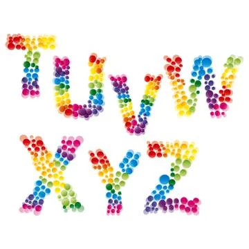 Vector set of alphabet elements made of bubbles. Stock Illustration