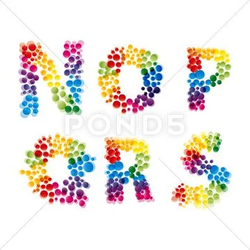 Vector set of alphabet elements made of bubbles. Stock Illustration