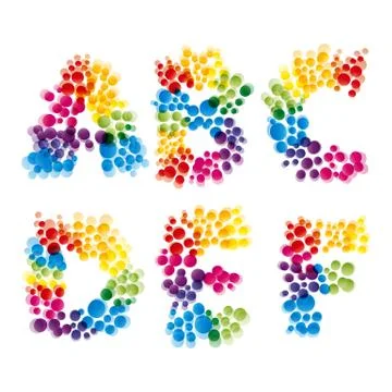 Vector set of alphabet elements made of bubbles. Stock Illustration