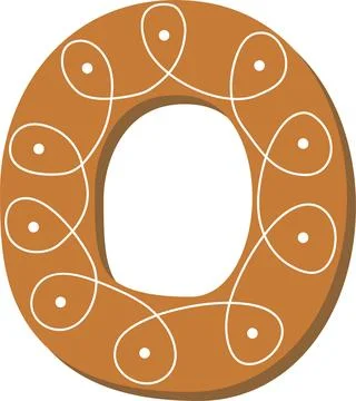 Vector set of alphabet holidays ginger cookie isolated on white background. L Stock Illustration