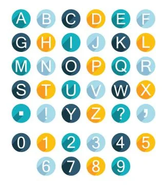 Vector Set Alphabet Icons Free Stock Illustration