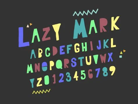 Vector set Alphabets. Cute colorful English alphabet. Stock Illustration