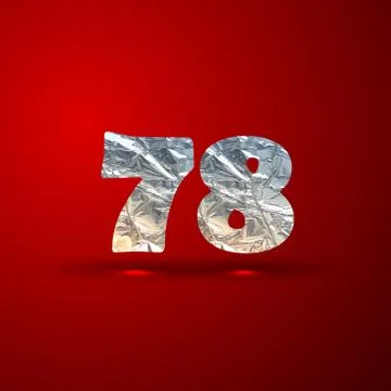 Vector set of aluminum or silver foil numbers 7, 8 Stock Illustration