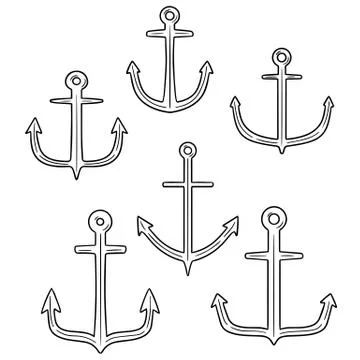 Vector set of anchor Stock Illustration