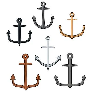 Vector set of anchor Stock Illustration
