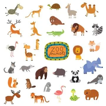 Vector set of animals Stock Illustration