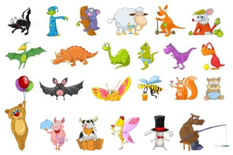 Vector set of animals illustrations Stock Illustration