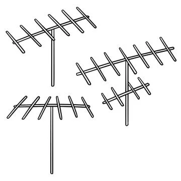 Vector set of antenna Stock Illustration