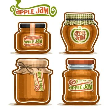 Vector set of Apple Jam Stock Illustration